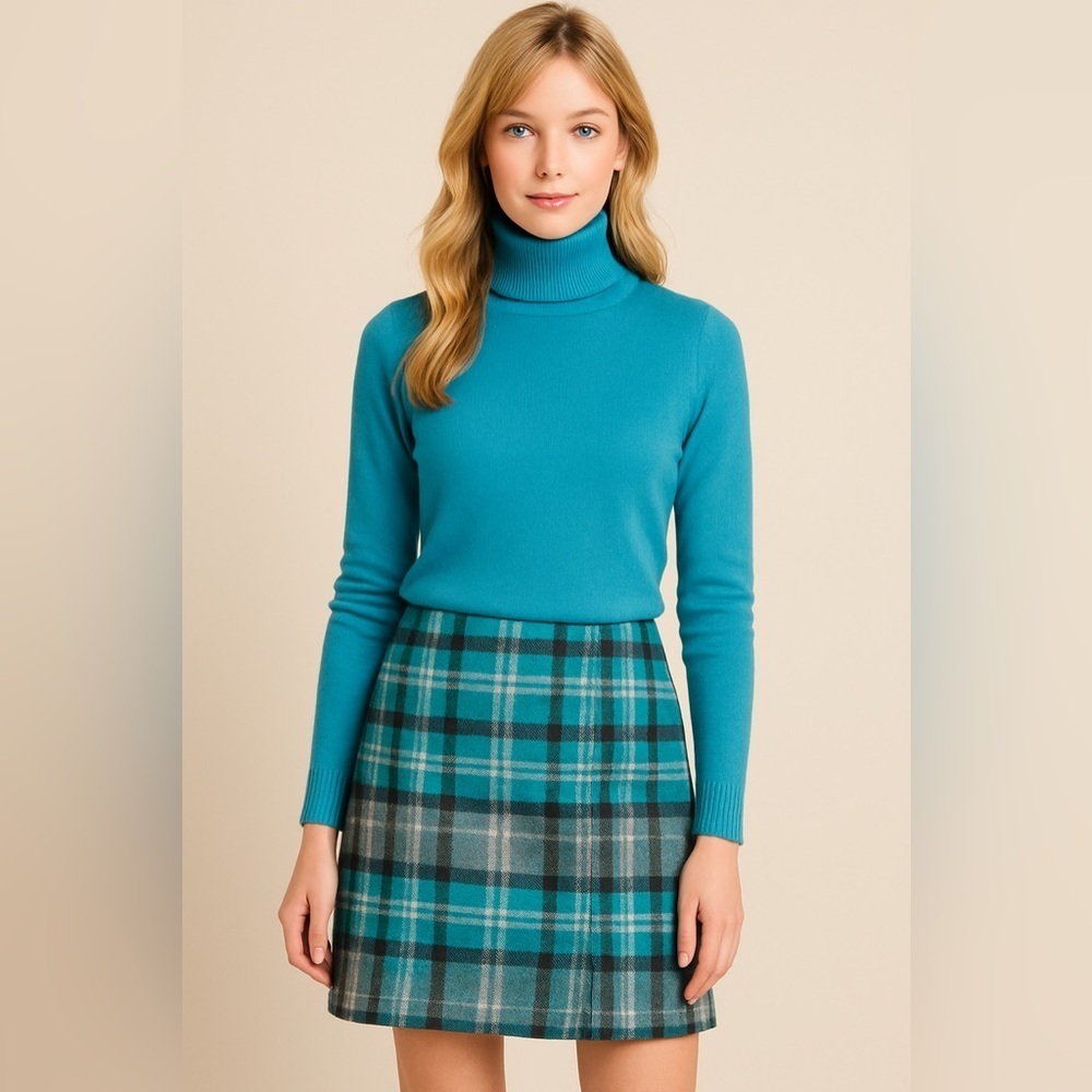 Talbots Petites Wool Blend Plaid Skirt – Size 8P